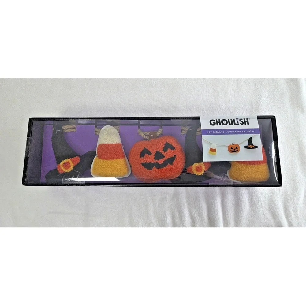 Ghoulish 6ft‎ Halloween Witch Hat Candy Corn Pumpkin Garland